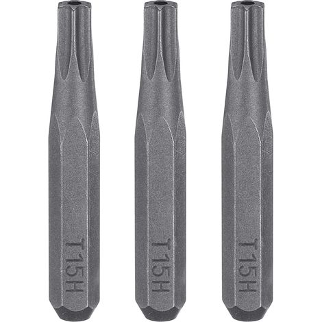 3pcs T15H Embout de Tournevis Torx 5/32" Tige Hexagonale 28mm Longueur Acier S2 Magnétique Tête Étoilée à 6 Pans pour Tournevis Manuels Électriques Réparation de Précision (1/5)