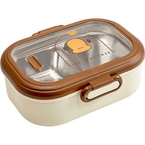 950 ml luftdichte Edelstahl-Lunchbox mit Fächern, ideal für Schule/Arbeit — (1/5)