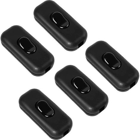 Interrupteur marche/arrêt en ligne pour lampe, commande d'appareil, 250 V, 6 A, lot de 5 (1/5)