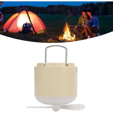Lanterne de camping professionnelle IPX7 étanche avec ventilateur et batterie externe pour camping, randonnée en plein air, kaki,DUBUNS (1/5)