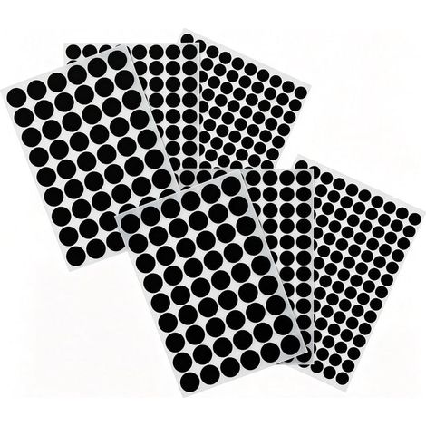 580 Pièces Cache-Vis Adhésif Noir PVC Pastilles Masquage Rondes Meubles (1/5)