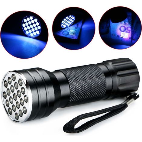Torcia UV Lampada di Wood a 21 led portatile in allluminio (1/5)