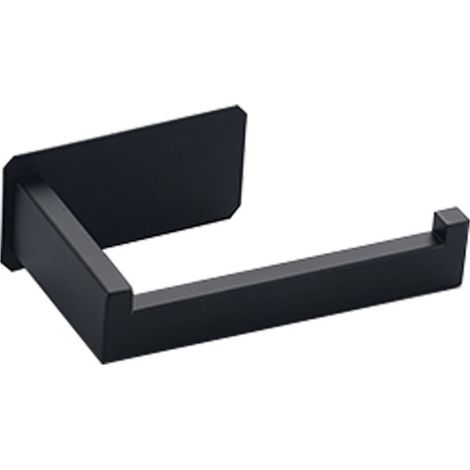 KZQ Toilettenpapierhalter zur Wandmontage für Küche und Bad, selbstklebend aus Aluminium, kein Bohren erforderlich, geeignet für Badezimmer (schwarz) (1/4)