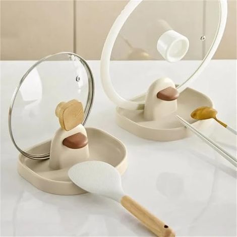 Support pour couvercles de casseroles, organisateur pour le plan de travail, la cuisinière ou la plaque de cuisson. Rangement pratique pour couvercles de casseroles (blanc).