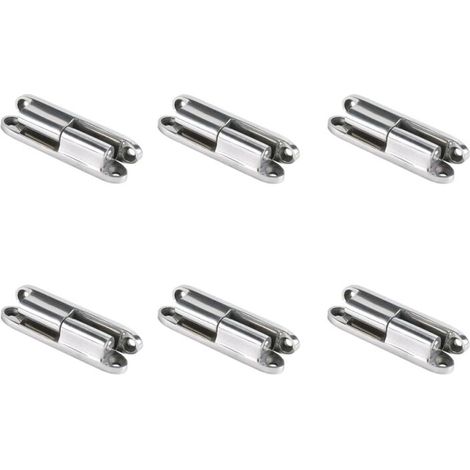 Bisagra de reparación de puerta de armario, bisagra de 14,5 x 80 mm, 6 piezas, de aleación de zinc, para atornillar en puertas interiores, bisagra para ventanas y puertas. (1/4)