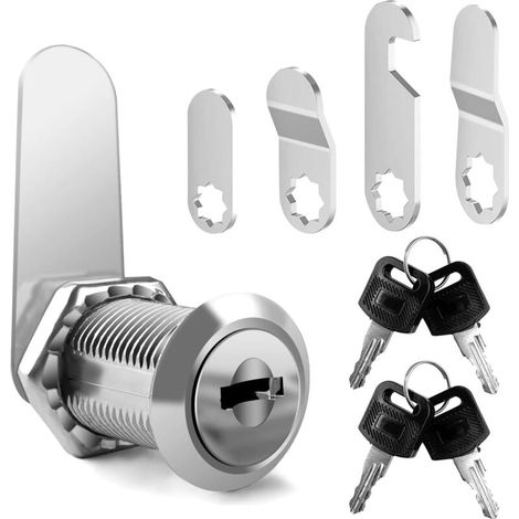 Jalleria 16 mm mailbox lock, cabinet lock comes with 5 different lock plates, mailbox cylinder, locker lock, lever lock for mailboxes MUMU (1/4)