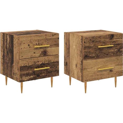 Maison Exclusive - Armadio da Notte 2 pcs Legno vecchio 40 x 35 x 47,5 cm