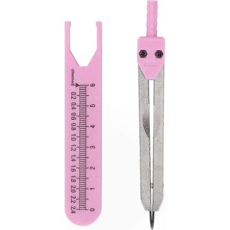 Pied à coulisse ECG en acier inoxydable, outil de mesure, règle de dessin technique de 0 à 2,4 pouces pour soins infirmiers, rose (1/5)