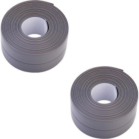 Caulking tape, sealing tape for kitchen sink, toilet, bathroom, 2 rolls (3.2 m x 2.2 cm, grey) (1/5)