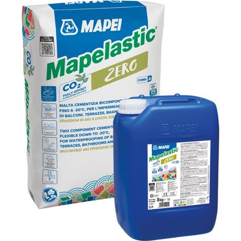 Mapei – Malta cementizia elastica A+B per impermeabilizzazione – Fino a -20°C – Confezione da 32 kg – Per balconi, terrazze e piscine