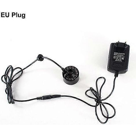 Cadeaux pour Halloween- EU Plug Party Mist Maker Ultrasonic Water Pond Fountain Fogger With 12 LED Light Flashes For Fish Tank Vase Birdbath Decor (1/5)