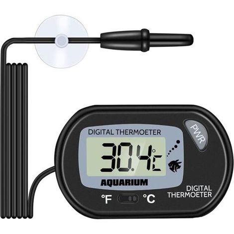 Aquariumthermometer – Digitales LCD-Aquariumthermometer mit Saugnapf und Tauchsonde für Aquarium und Terrarium