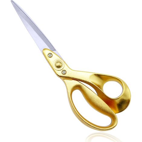 Professionelle Schneiderschere aus Edelstahl, 25 cm, goldfarben, Retro-Stil, 1 Stück (1/5)