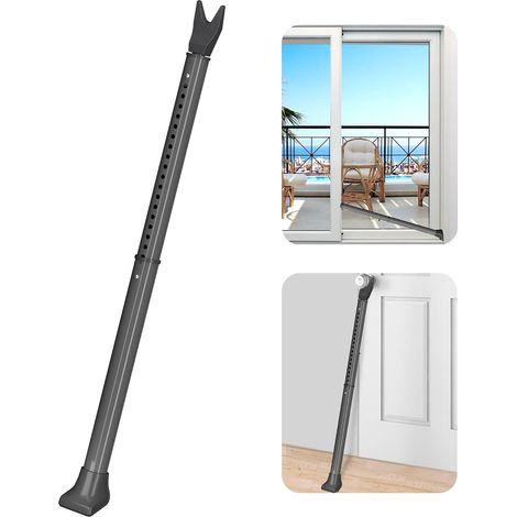 Securite porte d'entrée, Blanc Barre de Securite Porte Entree, Bloque Porte Coulissante, Poignee Porte Entree, Bloque Poignee de Porte, Barre de Sécurité de Porte (1/5)