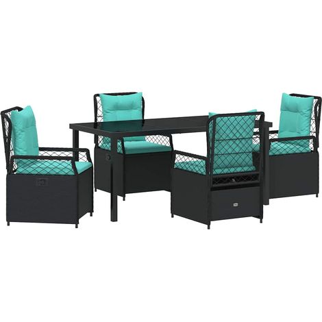 Maison Exclusive - Set da Pranzo per Giardino 5 pcs Nero polyrattan (1/5)