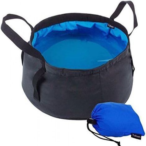 1 Bassin pliant, 8.5L, étanche, léger, avec sac de transport, pour camping, voyage, pêche (1/5)