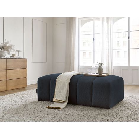 BOBOCHIC - Pouf pour canapé modulable ANNECY tissu bouclette Bleu foncé (1/5)