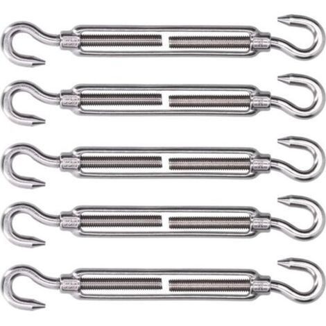 Zubehör für Sonnensegel, Haken und rostfreier Haken. Verstellbarer Gummispanner zum Spannen und Befestigen (M4). (1/5)