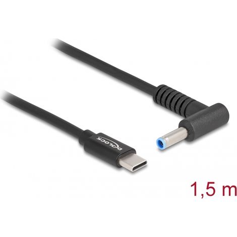 Delock Cable de carga para portÃ¡tiles USB Type-Câ¢ macho a HP 4,5 x 3,0 mm macho