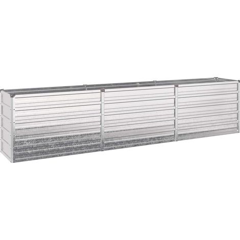 vidaXL Cama de Jardín Elevada Plateado 240 x 40 x 55 cm galvanizado (1/2)