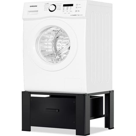 Randaco Waschmaschinen Untergestell aus Stahl Waschmaschinen Sockel mit schublade bis 150kg 62.5x54.5x32.5cm
