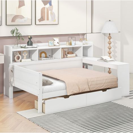 letto letto singolo contenitore con scrivania e USB OKMYHOME