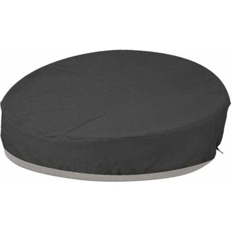 Housse Lit De Jardin Rond Housse De Protection Canapé Lit Rond Coupe-Vent Résistant Aux UV 210D Oxford Bâche en Tissu pour Meubles De Jardin, Noir 190x89cm (1/5)