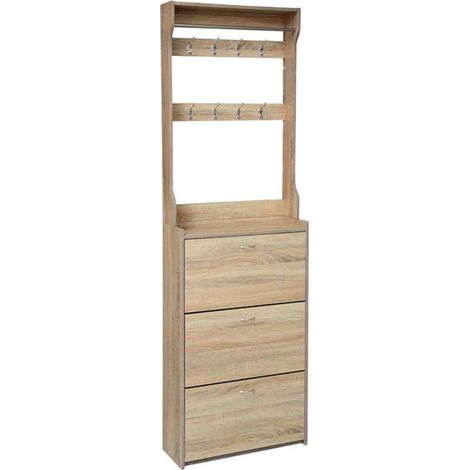 Scarpiera con appendino Gaia 63x22x208 cm