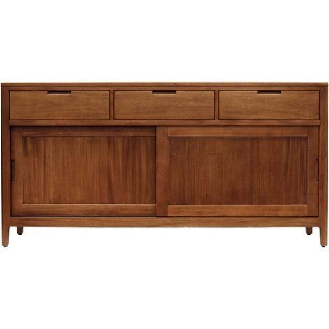 Les Tendances – Buffet VALENCIA – Bois massif d’acajou – 170 cm – 3 tiroirs – 2 portes coulissantes – Finition artisanale