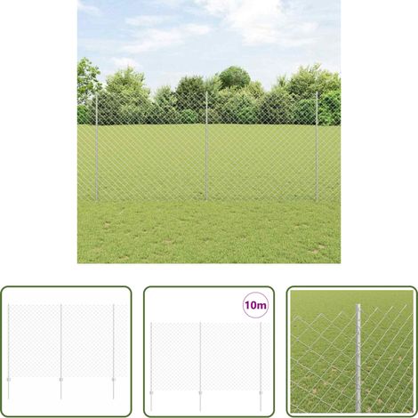 vidaXL Terrassenzaun - Zaun mit Pfosten Silber 1,6 x 10 m Stahl (1/5)