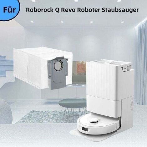 Lot de 8 sacs à poussière pour robot Roborock Q Revo, grande capacité de 2,7 l, pièces de rechange uniques,Filtre Brosse Chiffon de Rechangen Ensemble d'accessoires,Pièces de rechange pour Robobock,Ki (1/5)