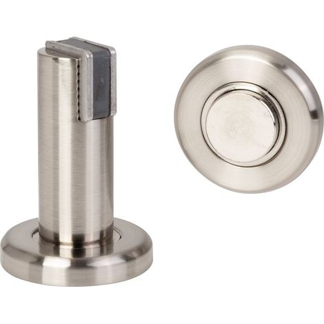 Arrêt magnétique 2 en 1 – Fixation au sol/mur – Alliage zingué – Finition aspect inox – Vendu à l'unité – Hafele (1/3)