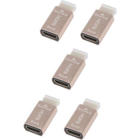 Support de signal d'écran de verrouillage HDMI 5X, adaptateur virtuel KVM HDMI 2.0, fiche factice EDID DDC (1/5)