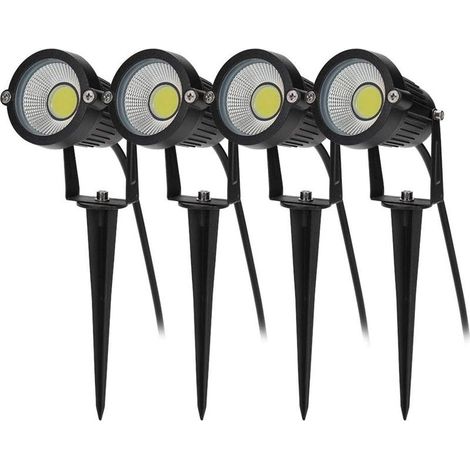 4 PCS lighting Outdoor to Piquer COB 5W 220V IP65 waterproof Orientable Floodlight Spot Led Lamp of Garden lighting for Fireplaces Plants Balcony Patio Hotel Lawn LED Light White- (1/5)