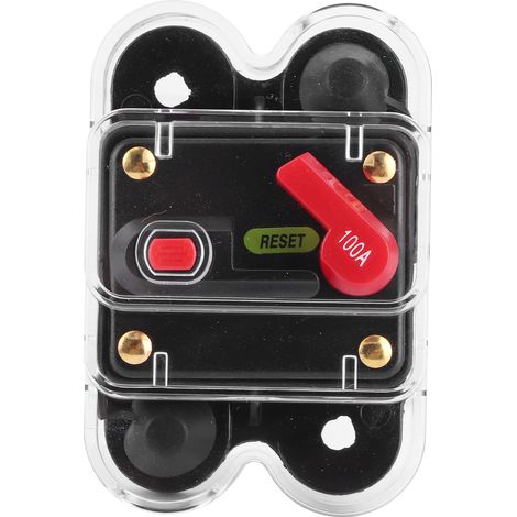 12V–24V Gleichstrom-Leistungsschalter für Auto, Boot, Fahrrad, Stereoanlage, Audio, Wechselrichter mit manueller Rückstellung und wasserdichter Abdeckung, 100 A (1/5)