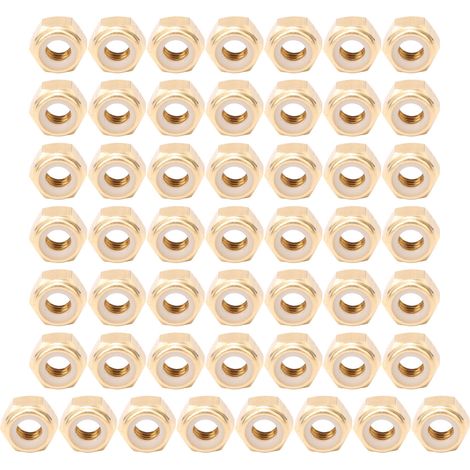 Écrous autobloquants en cuivre pur, 50 pièces M6, résistants, antivibrations, visserie durable pour fixation sécurisée. (1/5)