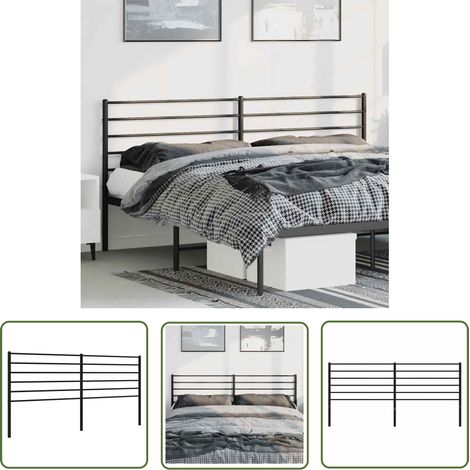 Tête de lit accessoire couchage chambre à coucher meuble 180 cm métal noir TDL0202421 (1/5)