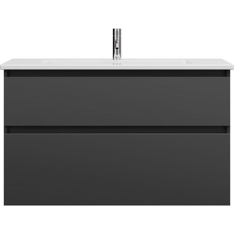burgbad Lin20 lavabo en céramique blanc brillant avec meuble