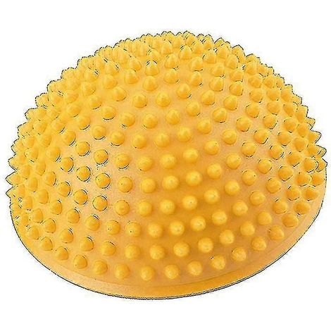 Balle de massage pour les pieds, demi-sphères en PVC pour le yoga, exercices de massage et d'équilibre (1 pièce, jaune) (1/5)