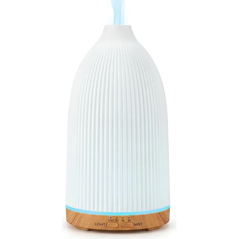 Essential Oil Diffuser, Ultrasonic Fragrance Diffuser 100 ml with 7 LEDs/Fog/Timer, Aromatherapy Essential Oil Diffuser for Yoga, Spa, Home, Bedroom, Office (1/5)