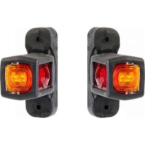 Wiltec – Feux de position latéraux 12V – 2x 4 LED – Forme carrée 100 x 80 mm – Homologation E – Résistants aux intempéries pour remorque et camping-car (1/5)