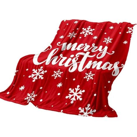 Weihnachtliche Fleecedecke mit Schneeflockenmuster, weich und warm, ideale Dekoration für Winterfeste und Zuhause