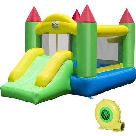 HOMCOM Bouncy Castle with Slide Inflatable Bouncer Kids Jumper Bounce Castle (1/5)