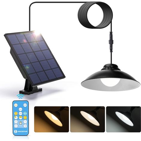 Solarlampe für außen 50W LED Solarleuchten Außen mit Fernbedienung IP65 Solar Außenleuchte einstellbare Farbtemperatur 3000K/4000K/6500K, Solarlampe für Garten mit 3m Kabel (1/5)