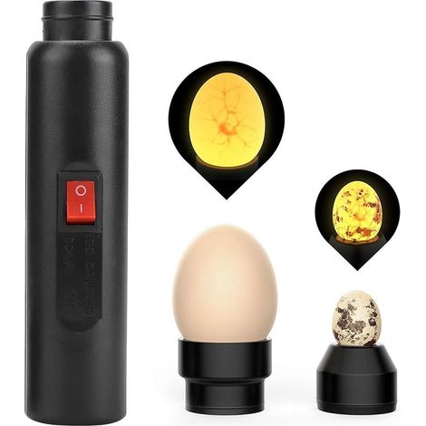 Testeur D'œufs Lumineux Cool LED Lumière Testeur de Mire D'œufs Lampe de Mirage D'œufs Inspection de Croissance pour L'éclosion Poulet Canard Caille Oeufs d'oiseaux Prise UE 240 V (1/5)