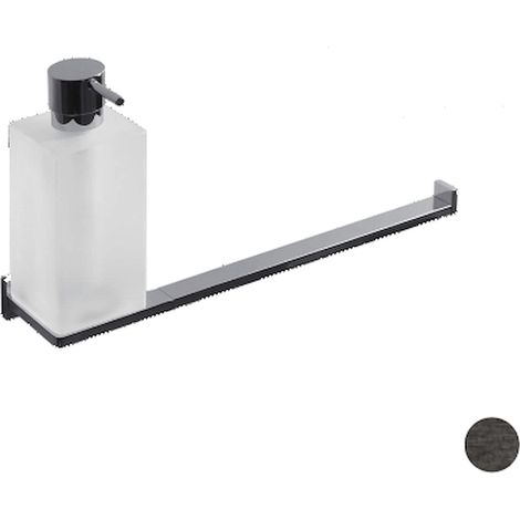 COLOMBO DESIGN Look b1674 dosatore sapone porta salviette vetro acidato naturale grafite mat codice prod: B16740GM-VAN (1/2)
