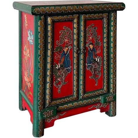 Recibidor de madera rojo 48x31x60