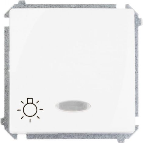 Bot贸n pulsador b谩sico Simon / Luz / con retroiluminaci贸n, conectores r谩pidos, blanco BMS1L.01/11
