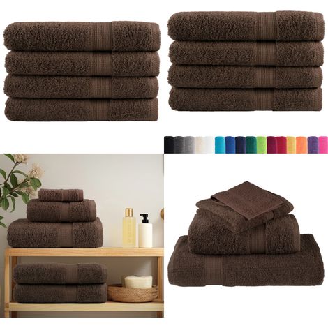 Premium-Handtücher SOLUND 4 Stk. Braun 100x200 cm 600 g/m² - Baumwolle - Handtücher - Badezimmertextilien - Braune Handtücher - Waschechte Handtücher - Home & Living (1/5)