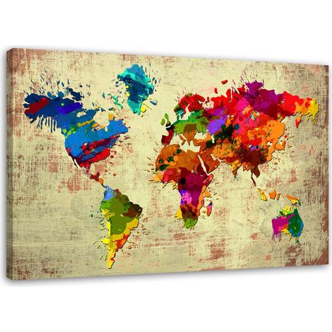 Image, Carte du monde en couleurs - 60x40 (1/5)